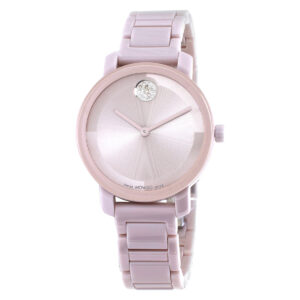 movado bold evolution 2.0 quartz pink dial ladies watch 3601234