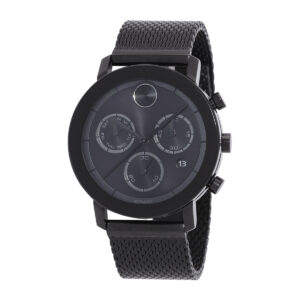 movado bold evolution chronograph quartz black dial men's watch 3600760