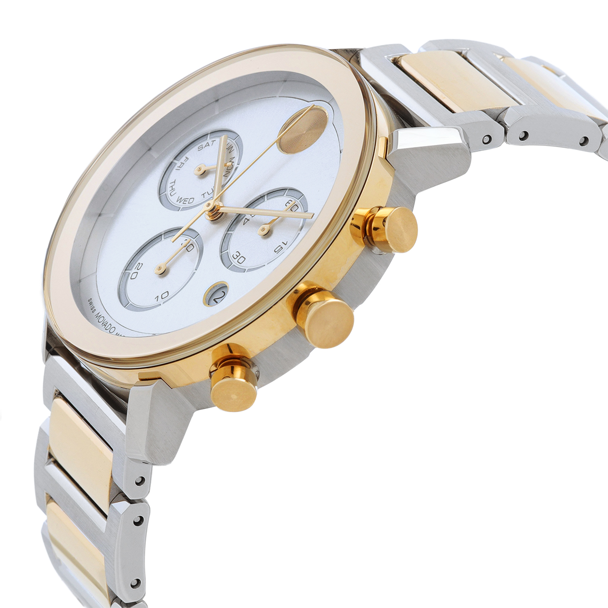 movado bold evolution chronograph quartz silver dial two tone men's watch 3600888 movado bold evolution chronograph quartz silver dial two tone men's watch 3600888