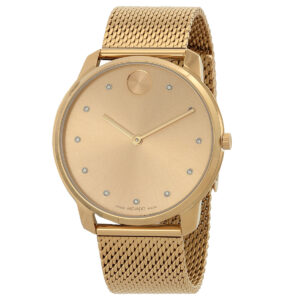 movado bold evolution quartz crystal gold dial men's watch 3600903