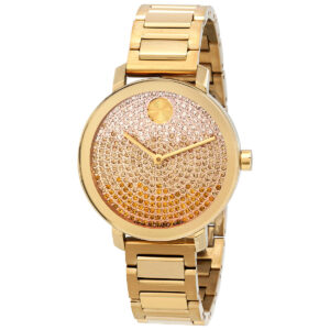 movado bold evolution quartz gold dial men's watch 3600931
