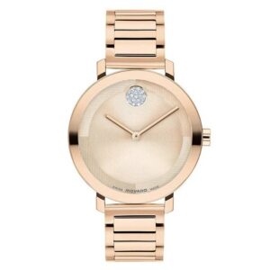 movado bold evolution quartz rose gold dial ladies watch 3601266