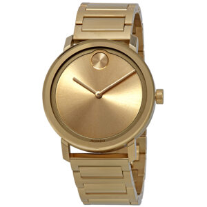 movado bold gold dial yellow gold ion plated men's watch 3600508