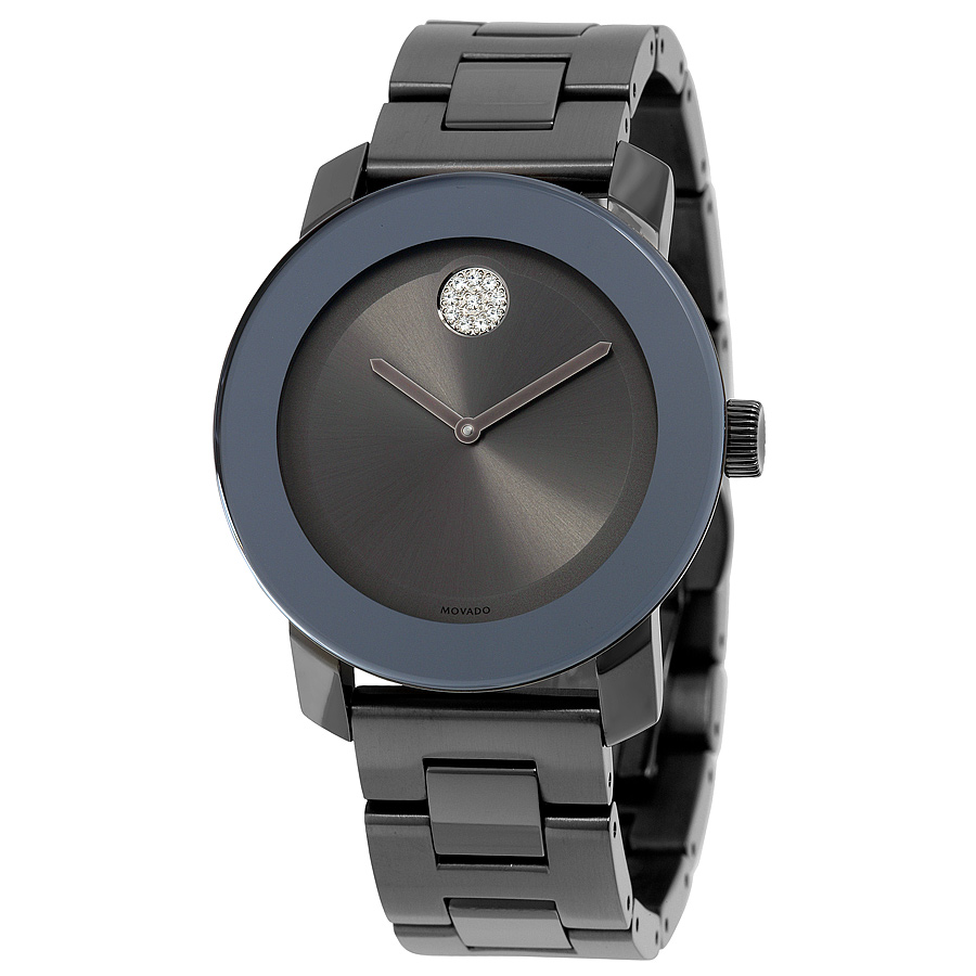 movado bold grey metallic grey ion plated steel swarovski crystals ladies watch 3600103 movado bold grey metallic grey ion plated steel swarovski crystals ladies watch 3600103