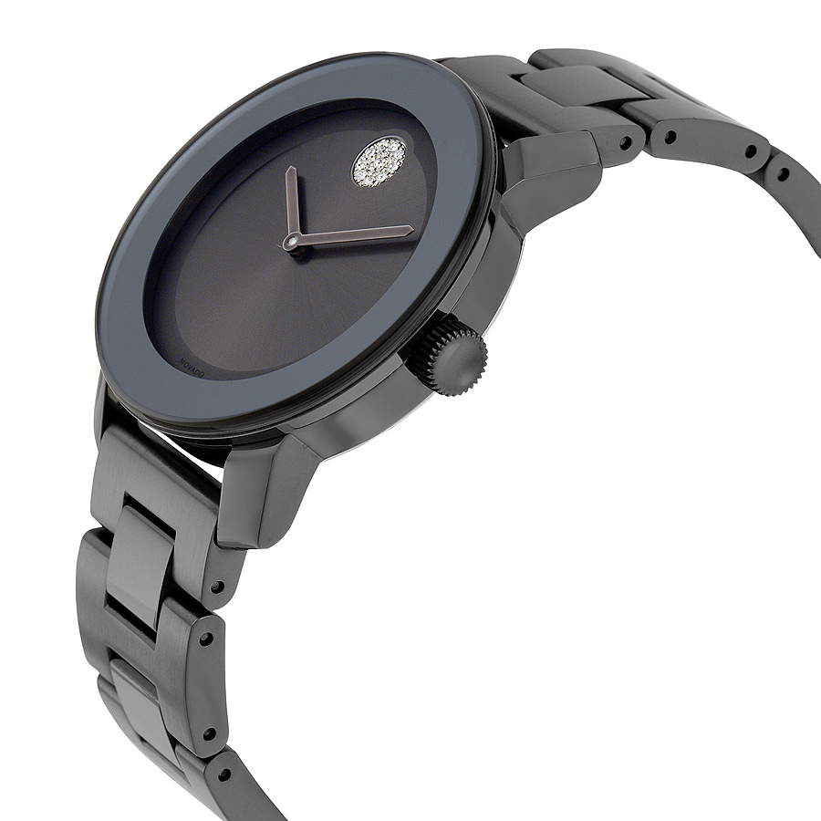 movado bold grey metallic grey ion plated steel swarovski crystals ladies watch 3600103 movado bold grey metallic grey ion plated steel swarovski crystals ladies watch 3600103