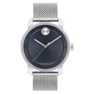 Home movado bold quartz blue sunray dial men's watch 3600958