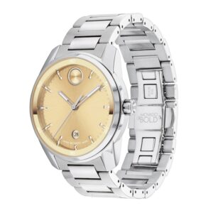 movado bold quartz gold tone dial men's watch 3601203