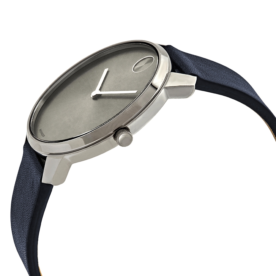 movado bold quartz grey dial blue leather men's watch 3600586 movado bold quartz grey dial blue leather men's watch 3600586