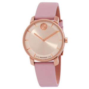 Home movado bold quartz rose gold dial ladies watch 3601078