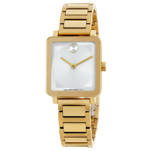 movado bold quartz white dial ladies watch 3601165