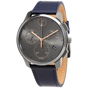 Home movado bold thin chronograph quartz grey dial men's watch 3600720