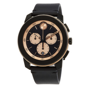 movado bold tr90 chronograph quartz black dial men's watch 3601114