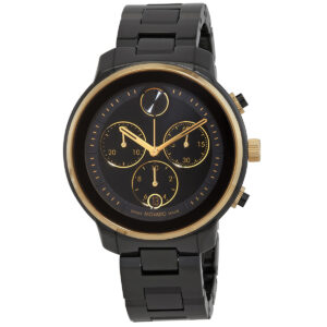 movado bold verso chronograph quartz black dial ladies watch 3600932