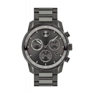 movado bold verso chronograph quartz gunmetal dial men's watch 3600743