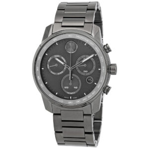 movado bold verso chronograph quartz gunmetal dial men's watch 3600867