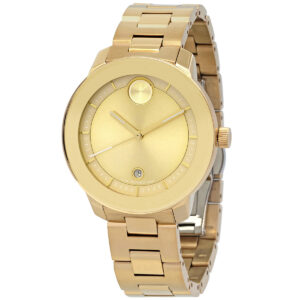 movado bold verso quartz gold dial ladies watch 3600871