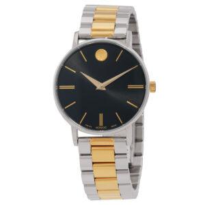 Home movado classic museum quartz black dial ladies watch 608038
