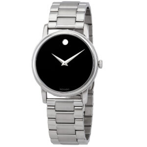 Home movado classic museum quartz black dial men's watch 2100014