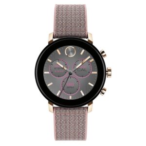 movado connect black dial ladies watch 3660025