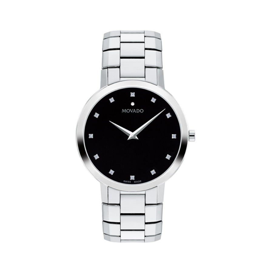 movado faceto quartz black dial men's watch 0607865 movado faceto quartz black dial men's watch 0607865