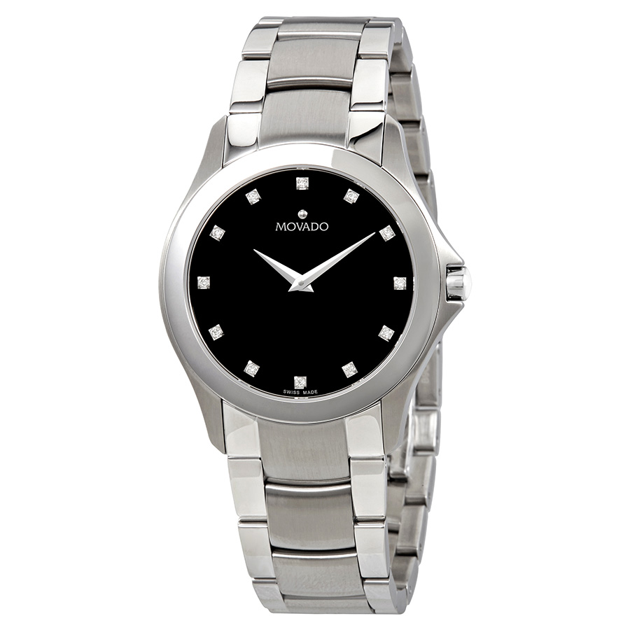 movado masino black dial diamonds men's wartch 0606185 movado masino black dial diamonds men's wartch 0606185