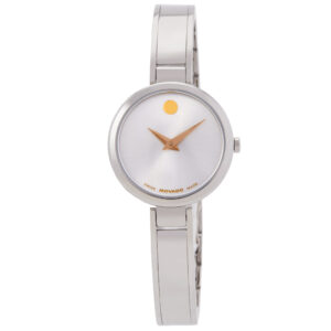 movado moda quartz white dial ladies watch 0608011