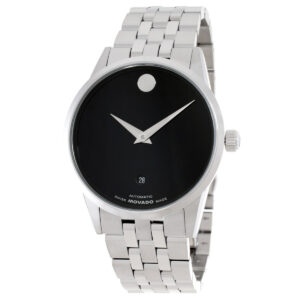 movado museum automatic black dial men's watch 0608030