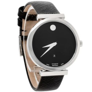 movado museum classic automatic black dial ladies watch 0607675