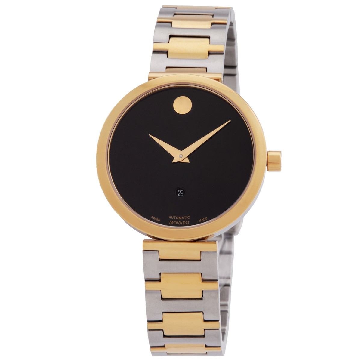 movado museum classic automatic black dial two tone ladies watch 0607679 movado museum classic automatic black dial two tone ladies watch 0607679