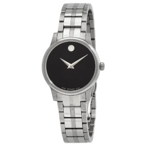 Home movado museum classic quartz black dial ladies watch 0607537