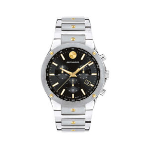 movado se chronograph quartz black dial men's watch 0607972