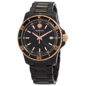 movado series 800 quartz black dial men's watch 2600162