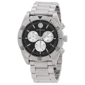 Home movado sport chronograph quartz black dial men's watch 607993