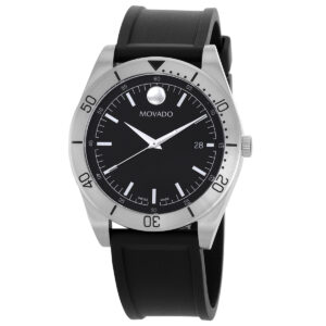 movado sport quartz black dial men's watch 607989