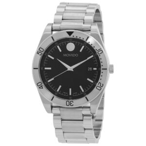 movado sport quartz black dial men's watch 607990