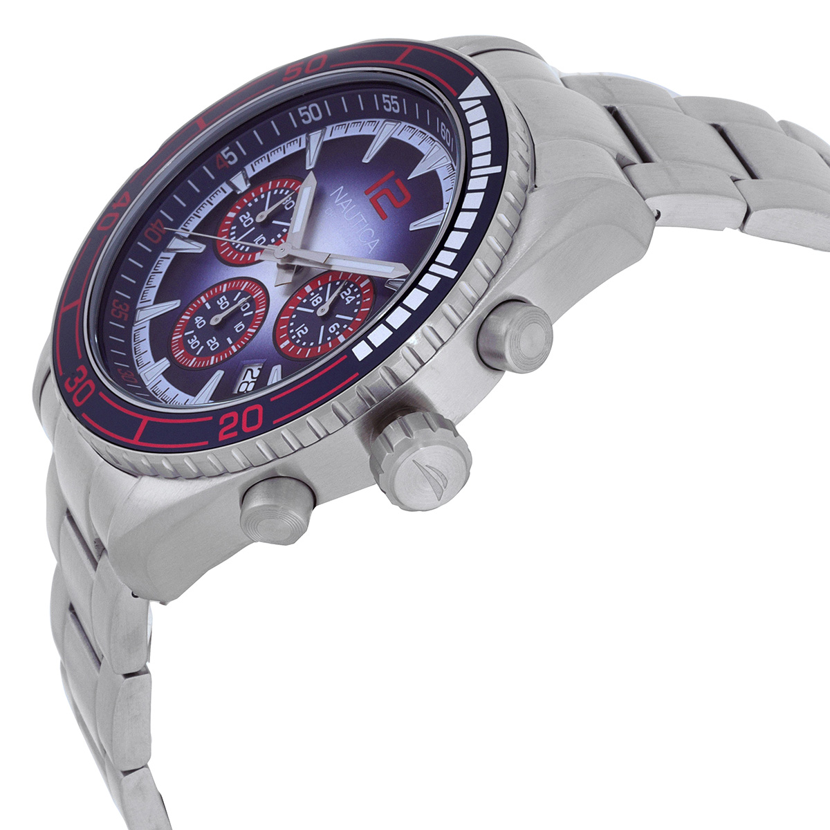 nautica key biscane chronograph quartz blue dial men's watch box set napkbf302 nautica key biscane chronograph quartz blue dial men's watch box set napkbf302