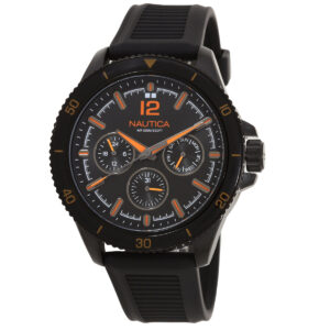nautica nct windros multifunction quartz black dial men's watch napwrs402