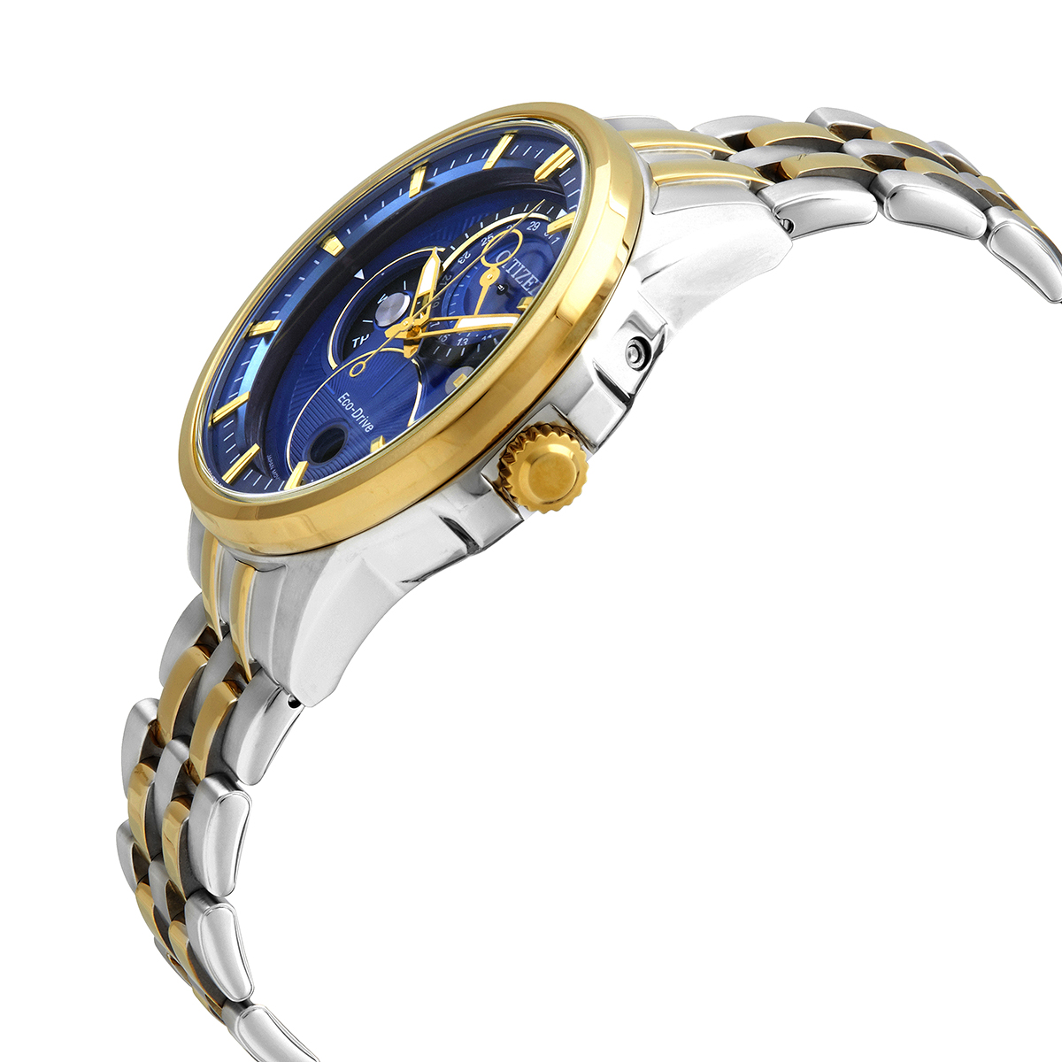 citizen open box citizen calendrier multi function blue dial two tone men's watch bu0054 52l citizen open box citizen calendrier multi function blue dial two tone men's watch bu0054 52l