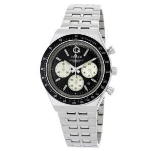 Home timex open box timex q chronograph quartz black dial men's watch tw2v42600