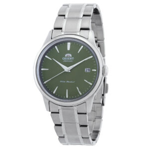 Home orient bambino automatic green dial watch ra ac0m09e