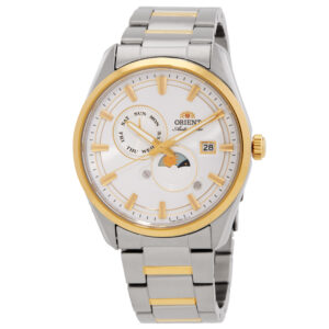 Витрина orient contemporary stretto day night automatic white dial men's watch ra ak0312s30b