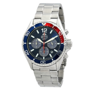 Home orient mako solar chronograph blue dial men's watch ra tx0201l10b