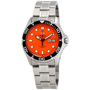 Витрина orient ray raven ii automatic orange dial men's watch faa02006m9