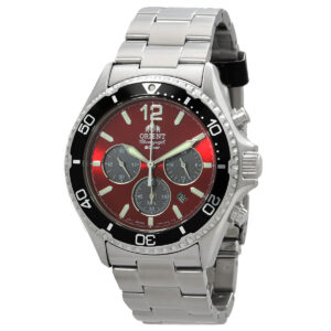Витрина orient sports solar powered chronograph red dial men's watch ratx0207r10b