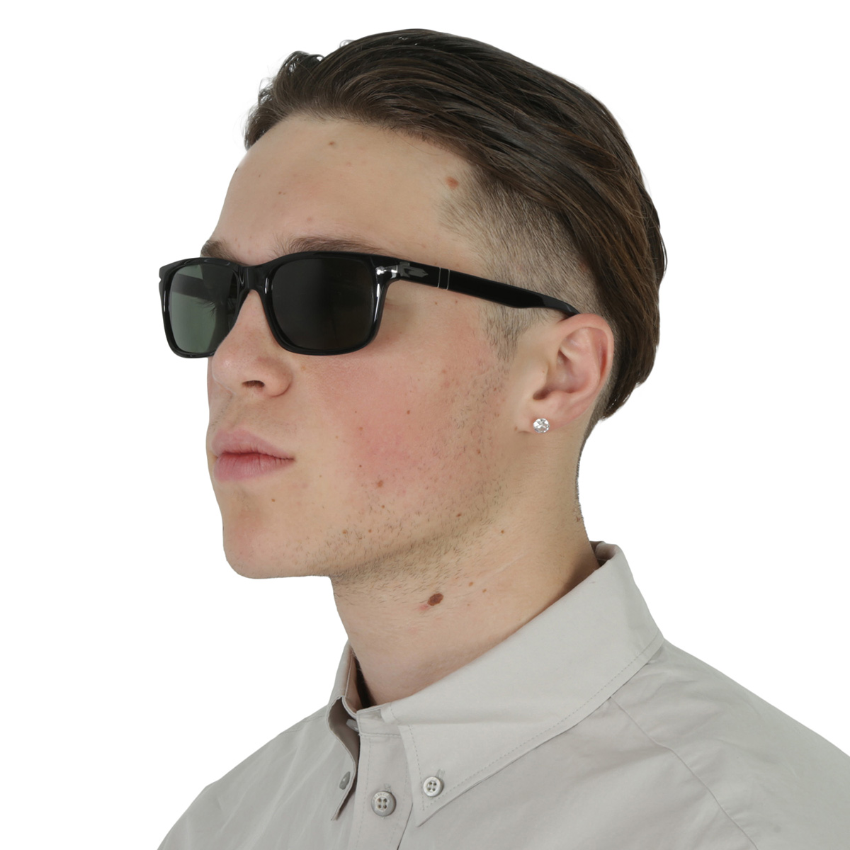 persol green rectangular men's sunglasses po3048s 95/31 58 persol green rectangular men's sunglasses po3048s 95/31 58