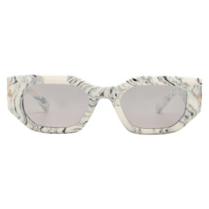 philipp plein silver mirror rectangular ladies sunglasses spp066m 09yl 51