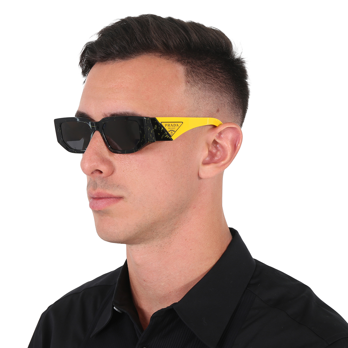 prada dark grey rectangular men's sunglasses pr 09zs 19d5s0 54 prada dark grey rectangular men's sunglasses pr 09zs 19d5s0 54