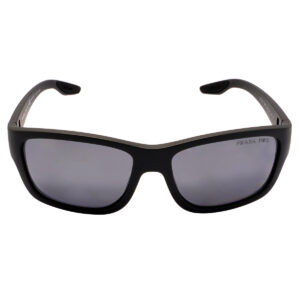 Home prada linea rossa polarized dark grey mirror silver rectangular men's sunglasses ps 01ws ufk07h 59