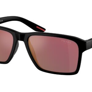 Home prada linea rossa grey mirror red rectangular men's sunglasses ps 05ys 1bo10a 58