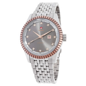 rado automatic diamond grey dial ladies watch r33102703